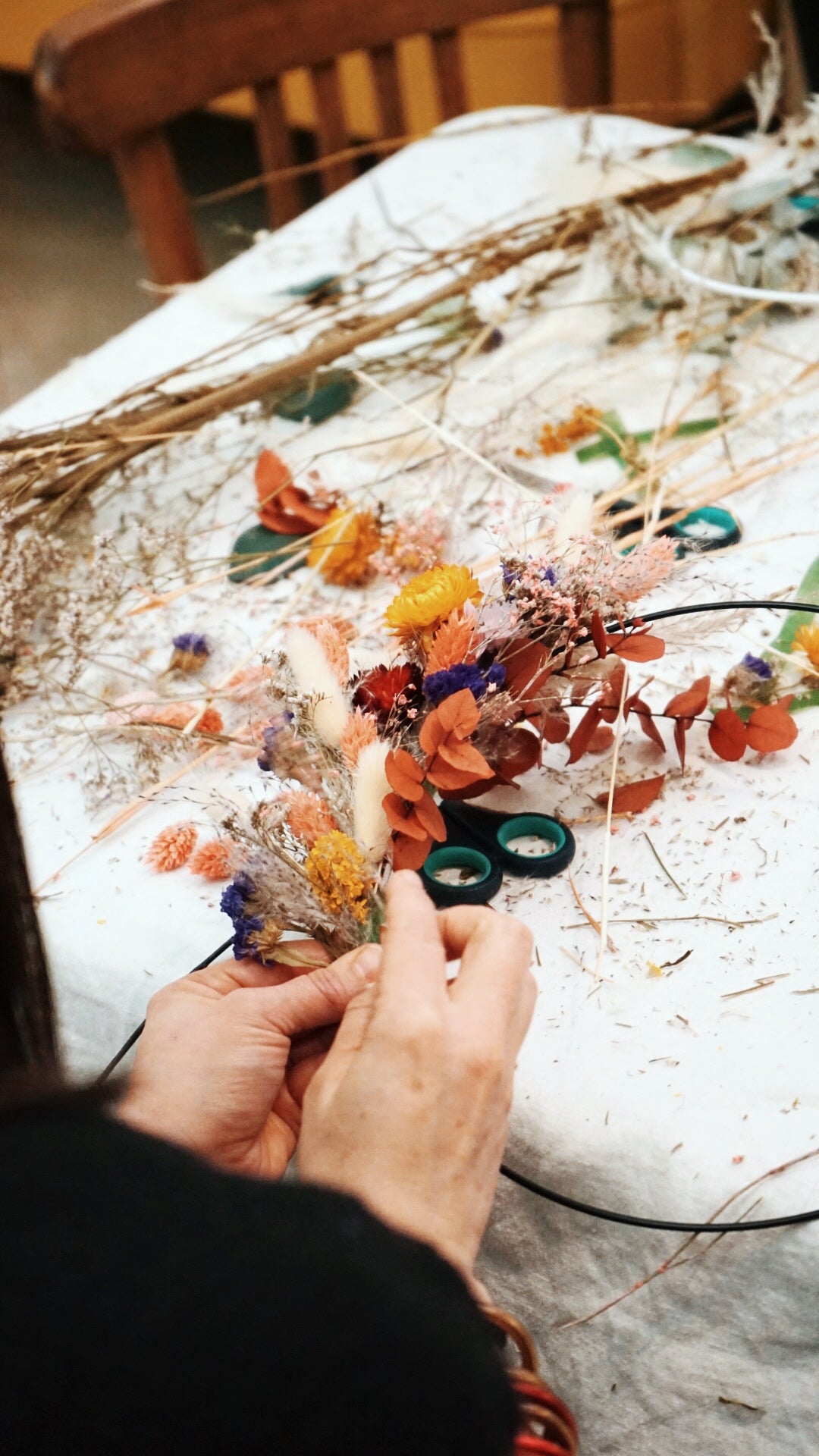 Atelier - créer une couronne de fleurs séchées