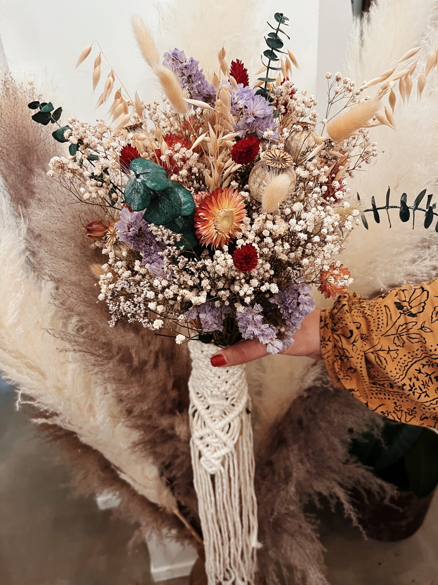 Tour de bouquet en macramé