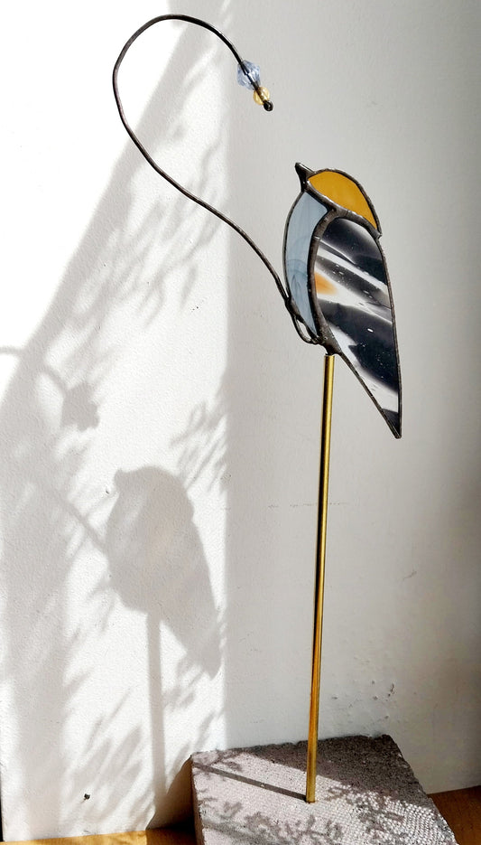 Atelier vitrail Tiffany - oiseau perché
