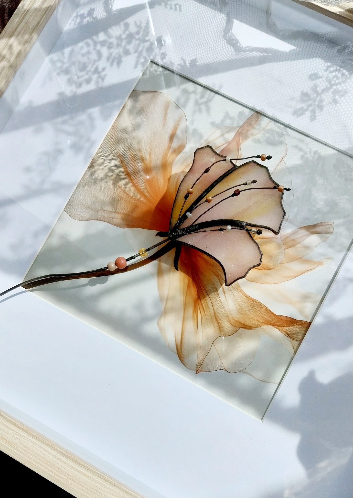 Atelier vitrail Tiffany - fleur à piquer ou suspendre