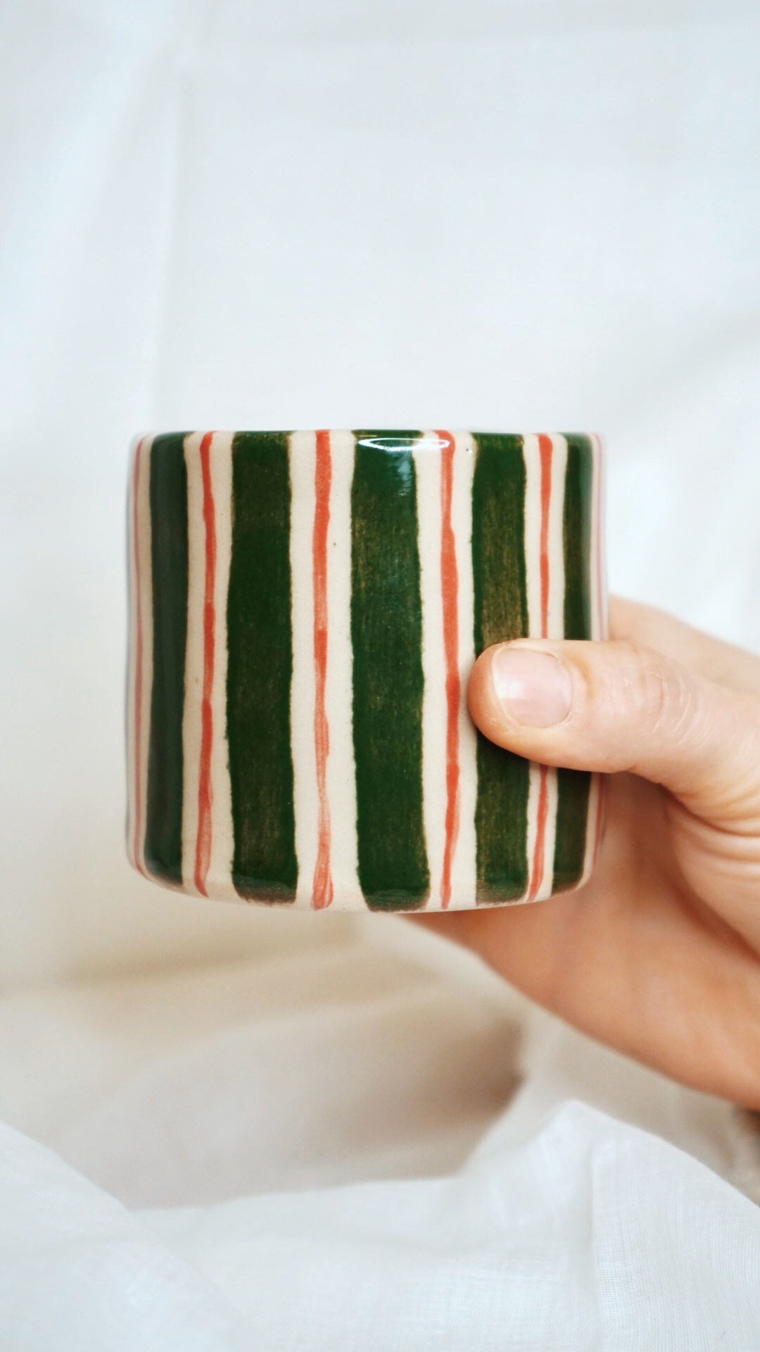 Mug ligné vert et rouge