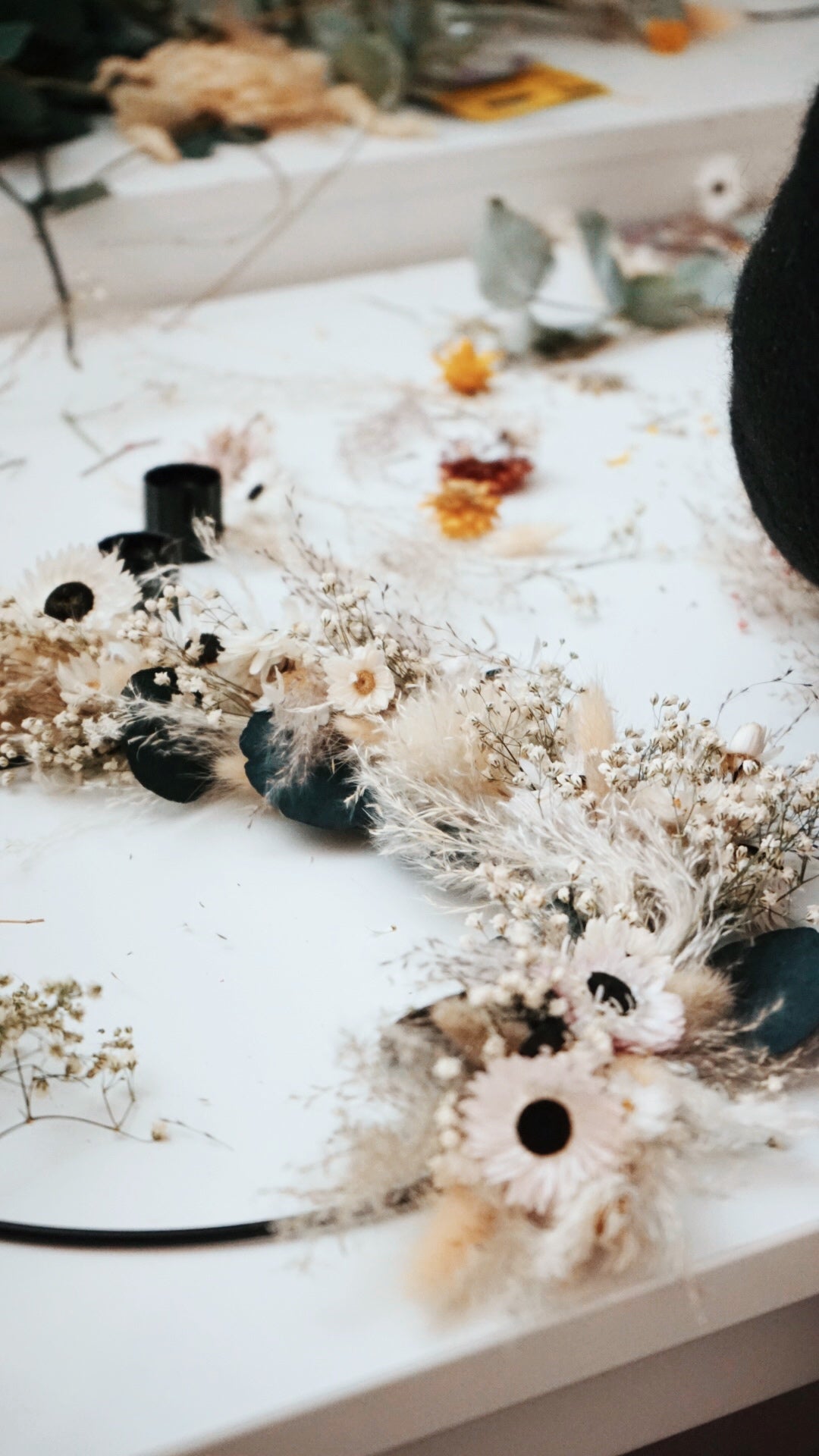 Atelier - créer une couronne de fleurs séchées