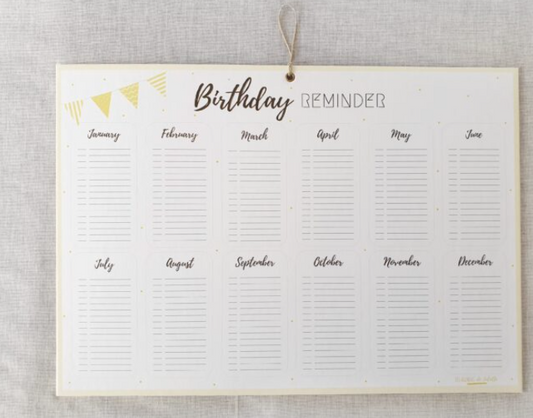 Calendrier des anniversaires