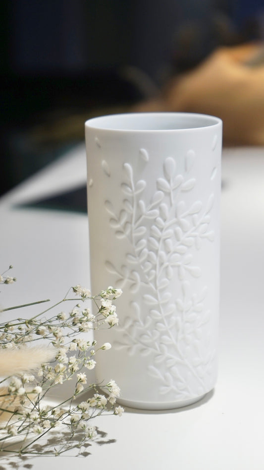 Vase blanc fleurs