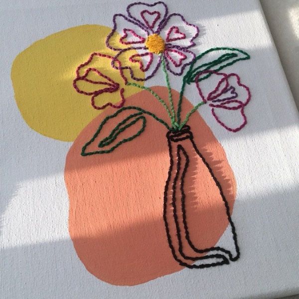 Atelier - Peinture & broderie sur toile