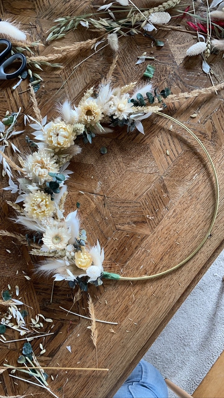 Atelier - créer une couronne de fleurs séchées
